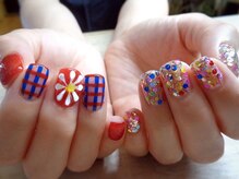 アミュリー ネイル アトリエ(Amury nail atelier)/チェック フラワー トレンド