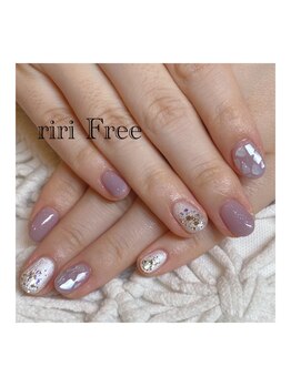 リリフリー(riri Free)/ワンカラーパープルネイル