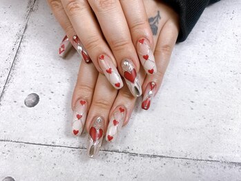 ネイル ビューティーマジック 葛西本店/ロングトランプ柄ネイル