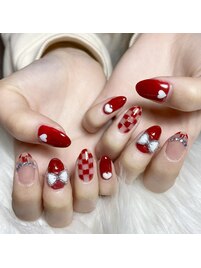バレンタインネイル