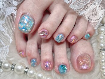 ネイルズガッシュ 溝の口店(NAILs GUSH)/フット/うるうる/オーロラ