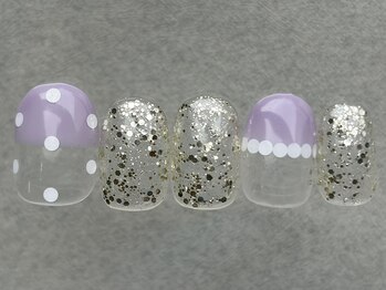 ネイルメゾン 天神店(NAIL MAISON)/ドットパープルキラキラ¥6000