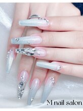 Mネイル/青グラデーション