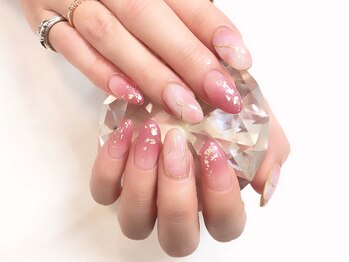 ココロバ ネイルアンドビューティーサロン(COCOLOBA)/ローズパール×大理石風ネイル♪