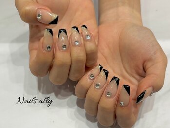 ネイルズアリー 立川店(Nails ally)/クリアベース×シェブロン×海
