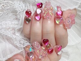 ピンクハートネイル　新規8500円