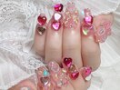 ピンクハートネイル　新規8500円