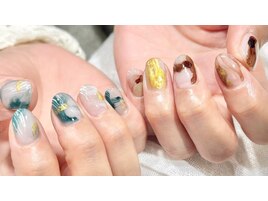 アシメもやもやネイル