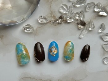 ハスノハ(hasu-noHa)/ターコイズのニュアンスネイル