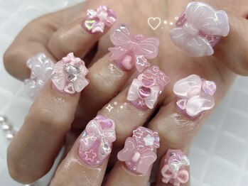 リボンアディクト(ribbon addict)/リボンいっぱいネイル♪