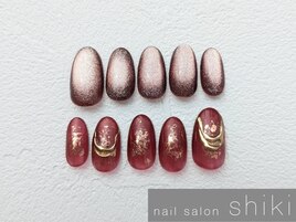 アシメボルドーネイル ￥6800