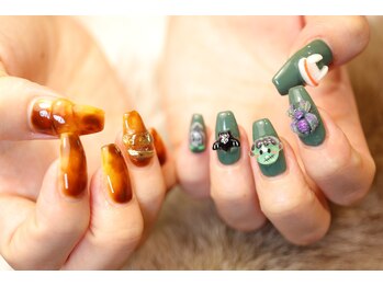 ネイル シャンブル(nail CHAMBRE)/べっこうネイル　ｘ　ハロウィン