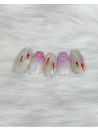 金魚、水風船、花火の定額ネイル