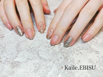 カイル 恵比寿(Kaile.)/カラグラ×細めラメフレンチ