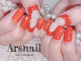 オレンジニュアンスネイル