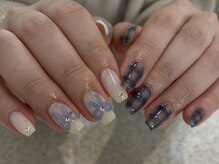 リノ(lino)/チェックリボンネイル 1/4