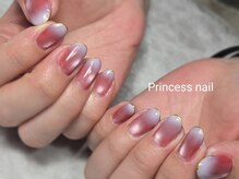 プリンセスネイル(Princess nail)/マグネット×白グラデ