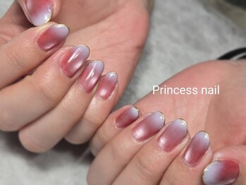 プリンセスネイル(Princess nail)/マグネット×白グラデ