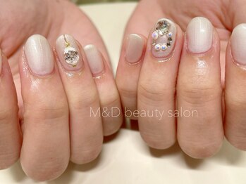 エムアンドディビューティサロン 銀座店(M&D)/ワンカラー+クリスマスアート