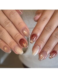 ハートのホロネイル