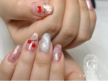 エアフォルクギンザ 横浜店(ERFOLG GINZA)/さくらんぼ×傘ネイル♪
