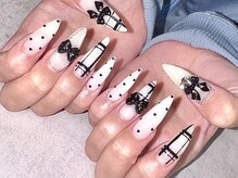 パープルの爪屋/地雷系＊チェックネイル