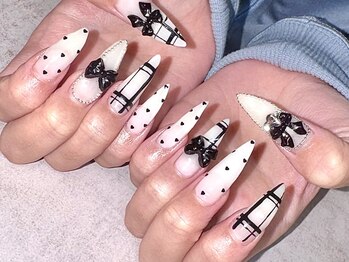 地雷系＊チェックネイル