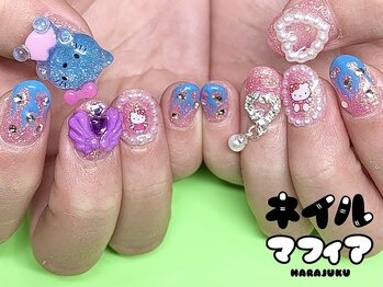 ネイルマフィア 原宿(NAIL MAFIA)/揺れチャームゆめかわネイル