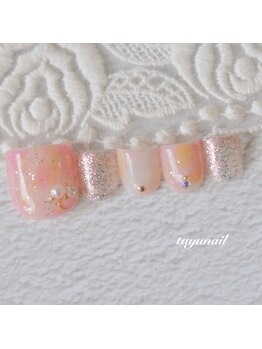 たゆ ネイル(たゆnail)/可愛いキラキラフットネイル