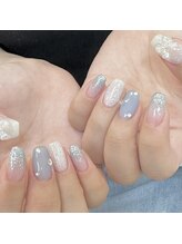 タイニーネイル(tiny nail)/ライトブルー×キラキララメ