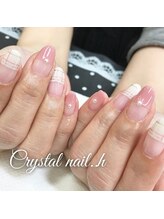 クリスタルネイル ゆめタウン博多店(CRYSTAL NAIL)/チェック柄フレンチネイル