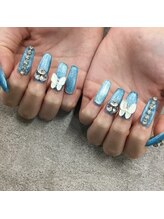 クレア(CLEA)/水色マグネットネイル