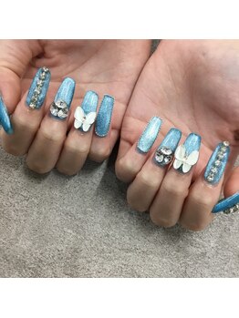 水色マグネットネイル