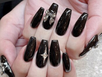 ワイワイ(yy)/ブラックベースネイル