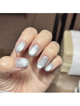 プリュネ(Prune)/リボン/マグネット/ブルーグレー