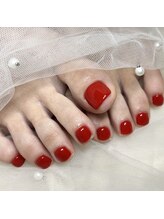 ソラール(SOLAR)/赤☆フットネイル