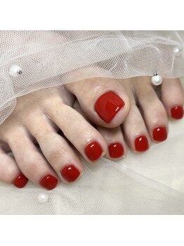 ソラール(SOLAR)/赤☆フットネイル