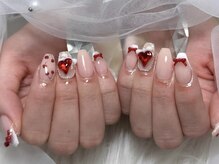 リボン(RE:Bonn)/さくらんぼ×フレンチネイル