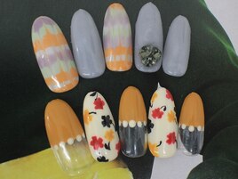 手描きＰＯＰフラワーネイル☆