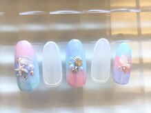 ネイルサロン あかねいろ/夏色　オーロラグラデーション