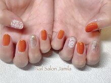 ジャミーラ(Jamila)/手描きネイル＋ワンカラー