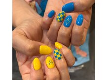 ウェイビーズ ネイル(wavy's.nail)/ギンガムチェックネイル