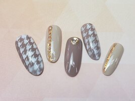 千鳥格子ネイル