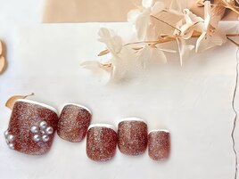 ラメ×フレンチネイル