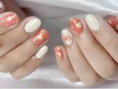 レトロ感お花アートネイル