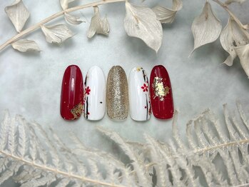 ブリスフルハピネス(Blissful happiness)/定額ネイル(simple)新春ver.