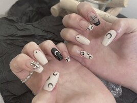 フレンチ、スカルプ、キラキラ