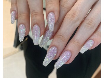ルアナネイルナゴヤ(LUANA nail nagoya)/みずいろラメのワンカラー