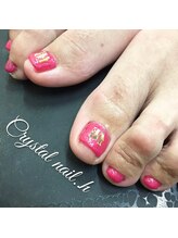 クリスタルネイル ゆめタウン博多店(CRYSTAL NAIL)/ピンクワンカラーネイル