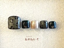 ネイルサロン あかねいろ/秋冬フットネイル　豹柄　ヒョウ